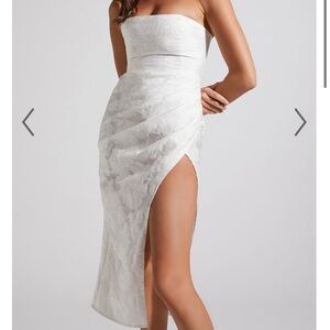 White slit show po dress size 10